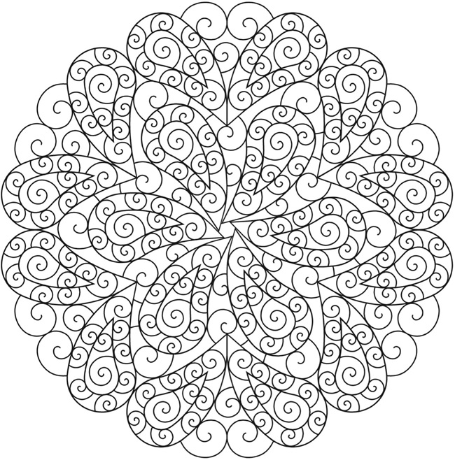 650x658 Paisley Mandala Coloring Pages