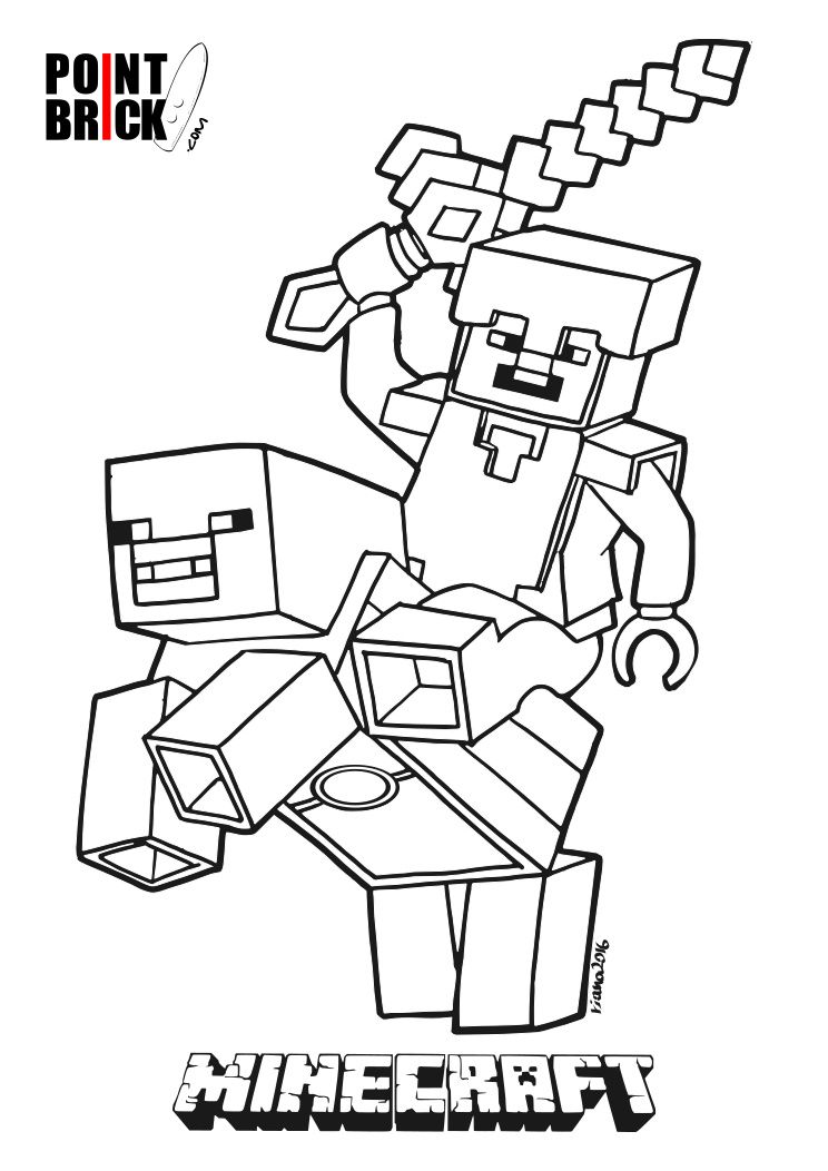 744x1052 Disegni Da Colorare Lego Minecraft Steve E Alex Lego Minecraft