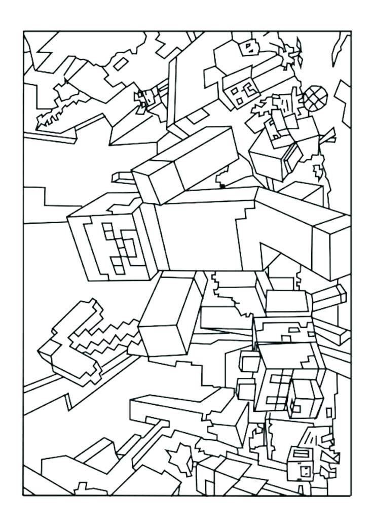 736x1041 Minecraft Herobrine Colouring Pages Cute Cartoon Characters