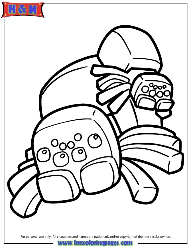 670x867 Minecraft Spider Coloring Pages Bangalow Craft Ideas
