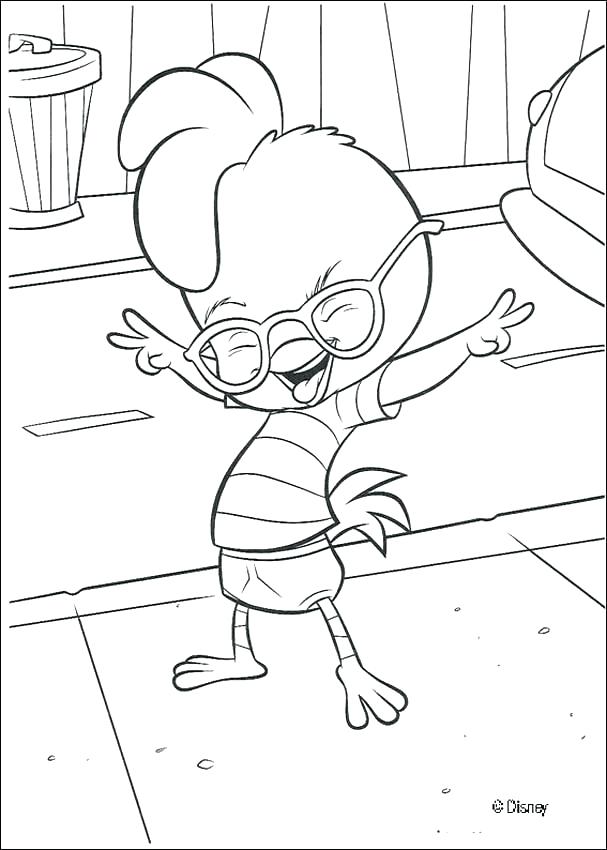 607x850 Chicken Little Coloring Pages Chicken Pictures To Color Cool