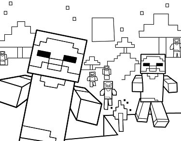375x292 Minecraft Coloring Pages