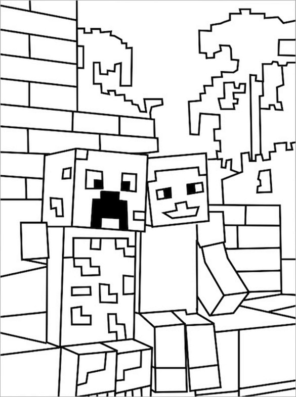 585x786 Minecraft Coloring Pages Free Printable Word, Pdf, Psd, Png