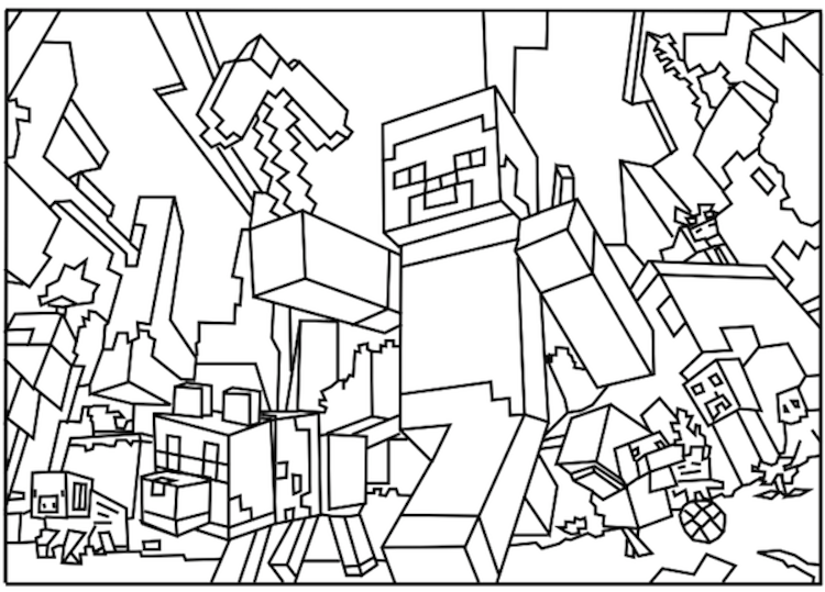 750x539 Free Printable Minecraft Coloring Sheets