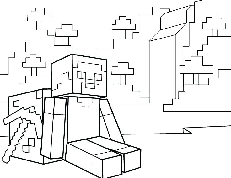 736x568 Minecraft Creeper Coloring Page