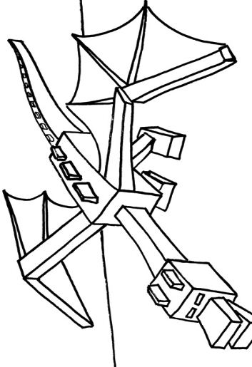 353x515 Ender Dragon Coloring Page