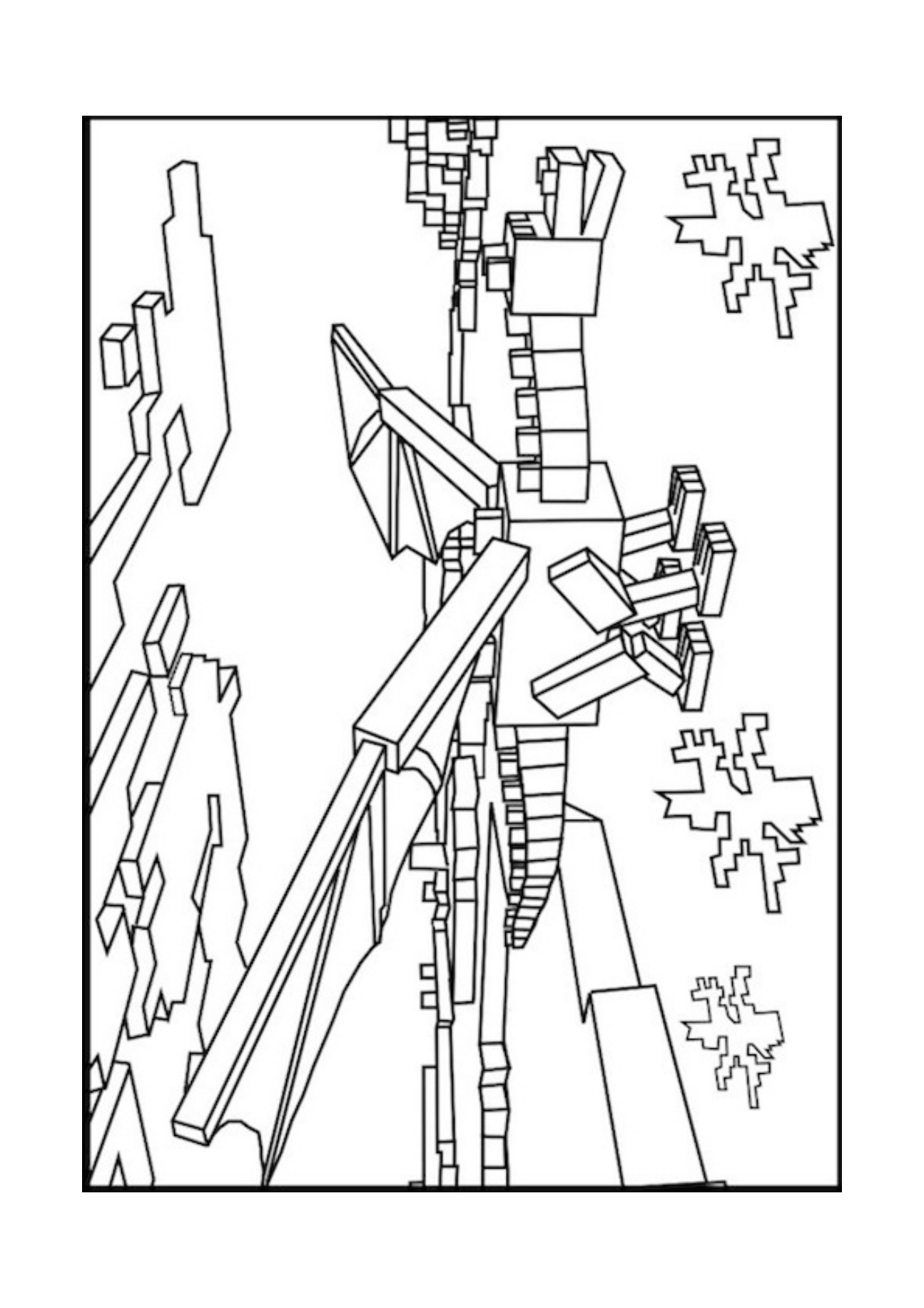 1295x1832 Ender Dragon Minecraft Coloring Pages Free Printable Minecraft