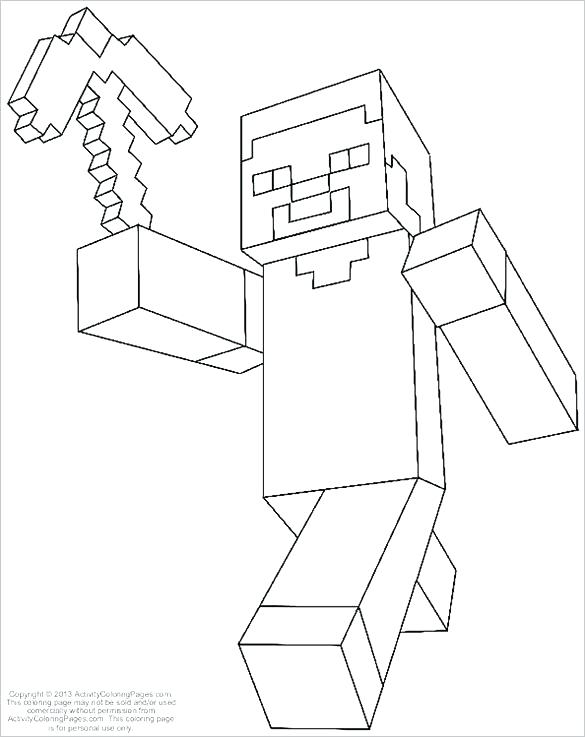 585x737 Minecraft Herobrine Colouring Pages Coloring Page Of Coloring Page