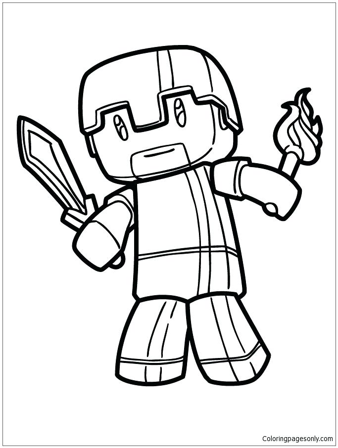 683x906 Minecraft Coloring Pages Herobrine Coloring Page Free Coloring