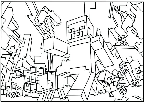 600x431 Mindcraft Coloring Sheets Free Printable Blank Coloring Pages