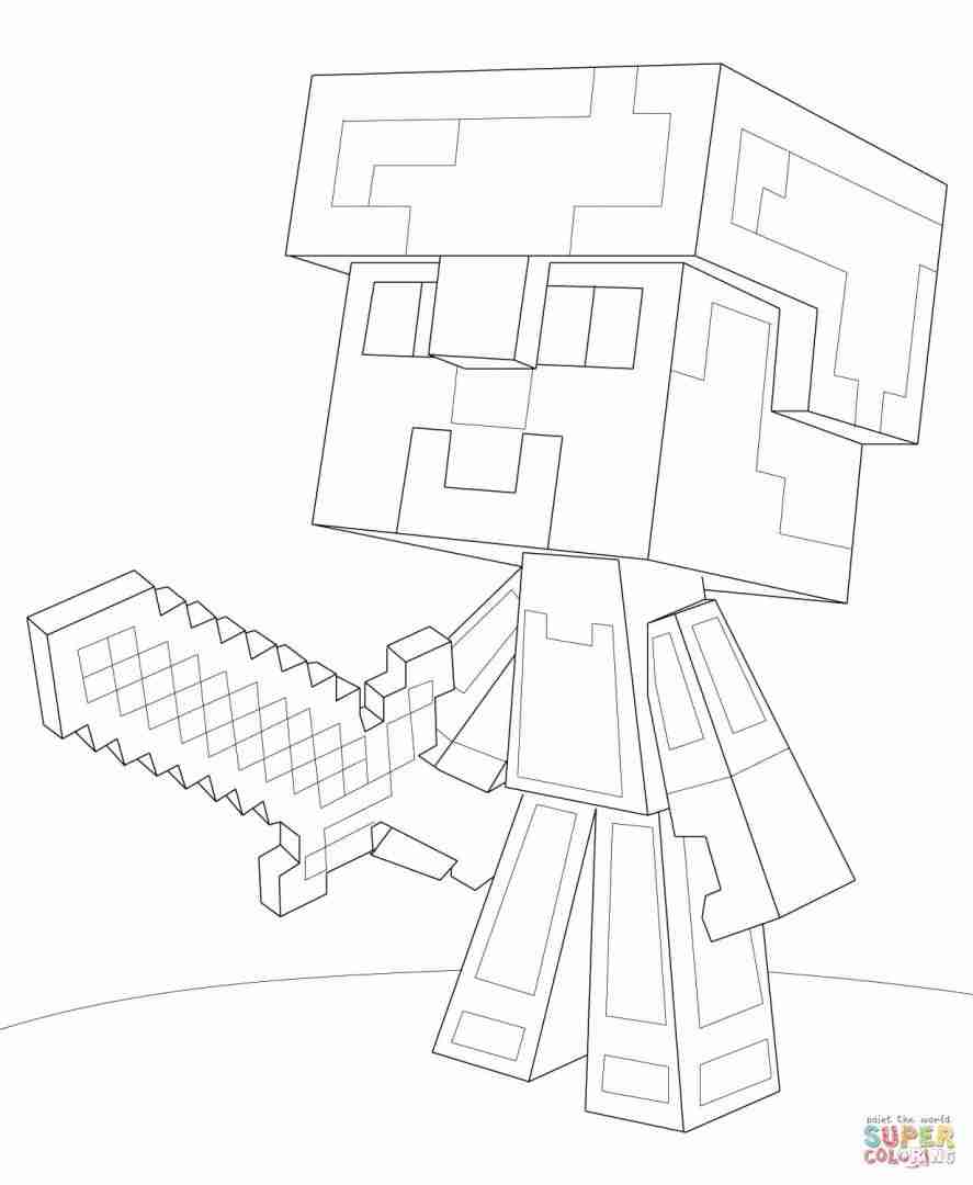 887x1080 Coloring Kids Spider Minecraft Sheets Pages 9f Sword House About