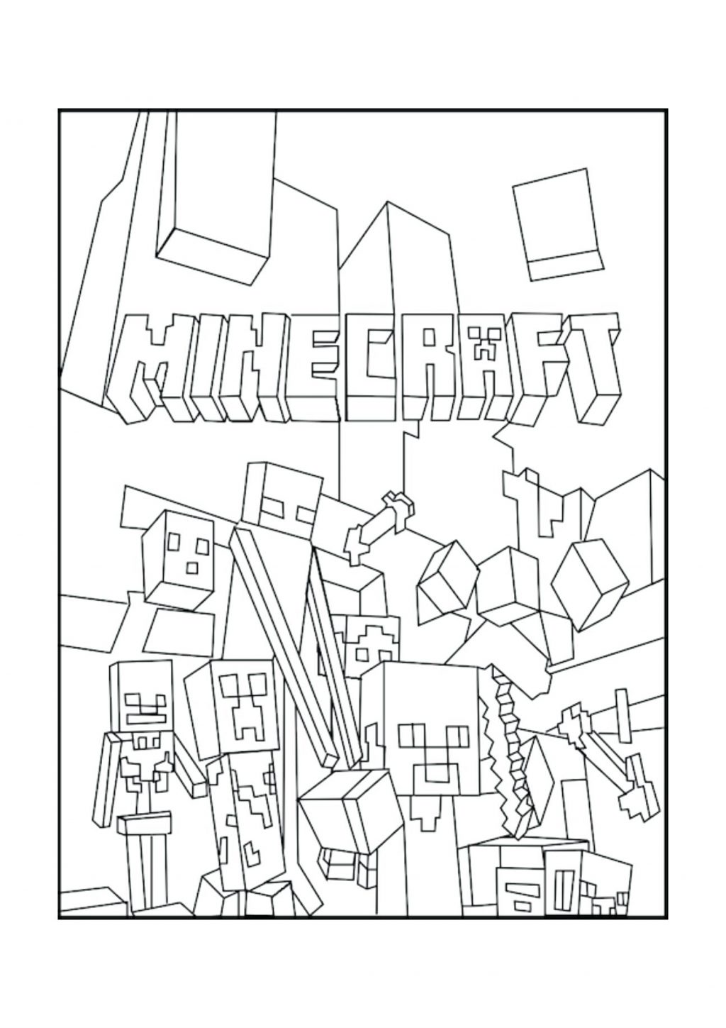 1024x1449 Coloring Pages ~ Minecraft Coloring Pages Printable With Free