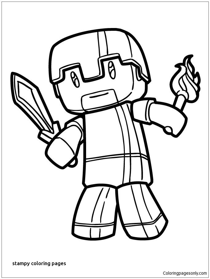 683x906 Stampylongnose Coloring Pages Stampy Coloring Pages Landpaintball