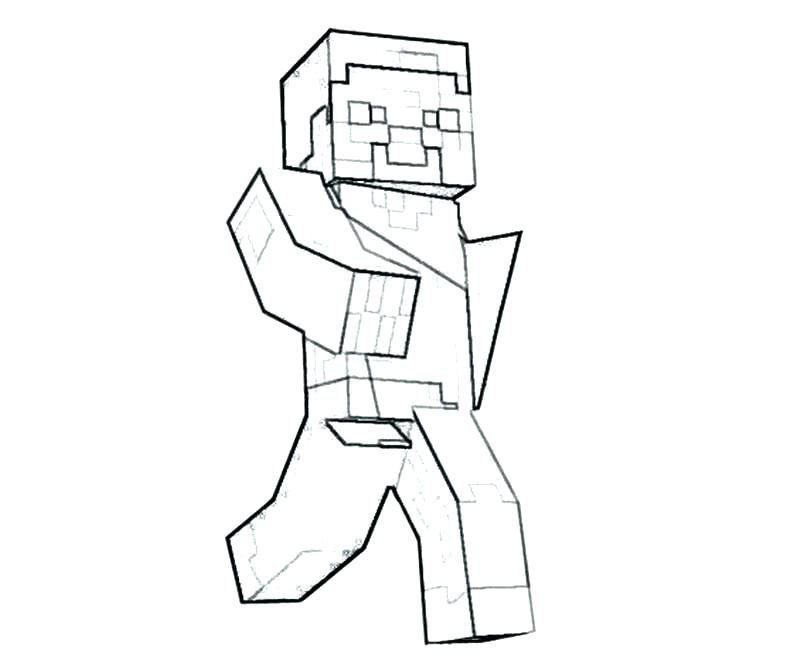 800x667 Minecraft Steve Coloring Pages Printable Diamond Sword Free Kids