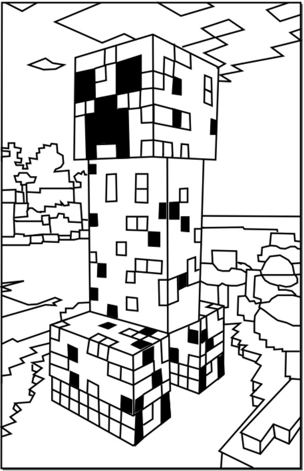 600x930 Minecraft Creeper Coloring Pages