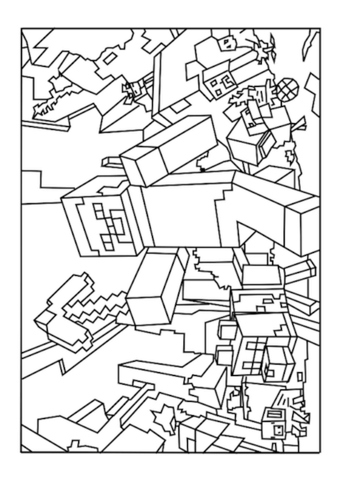 1295x1832 Minecraft Coloring Pages
