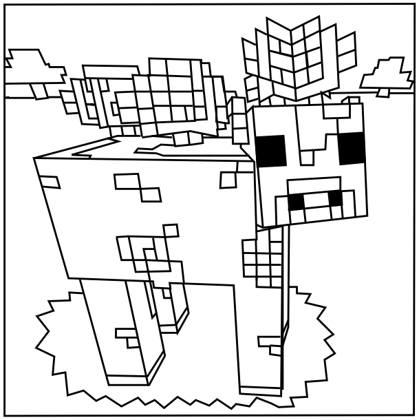 609x610 Printable Minecraft Coloring Pages
