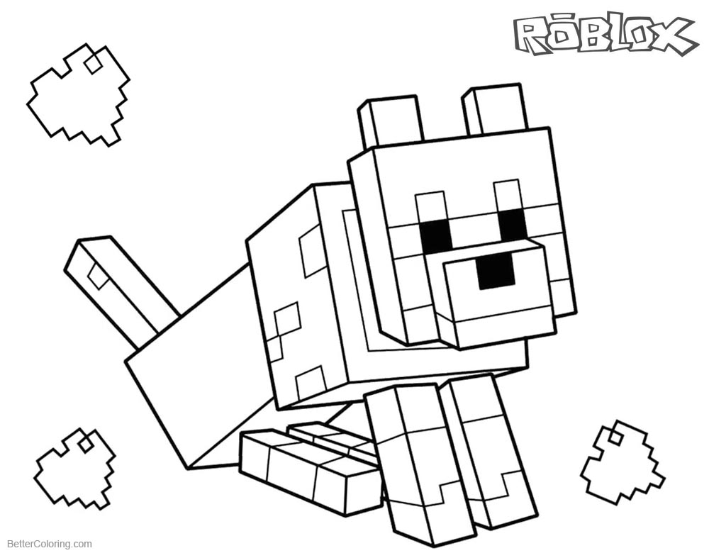 1000x780 Roblox Coloring Pages Minecraft Dog