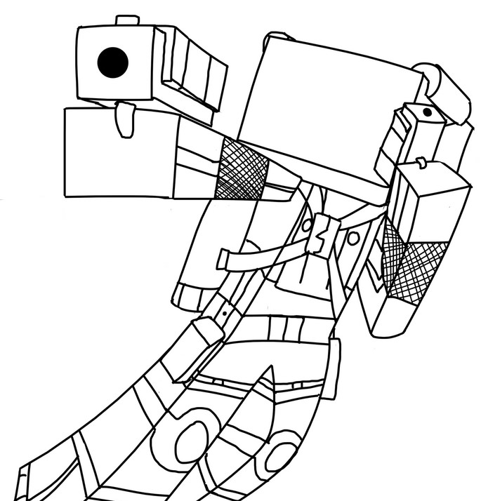 685x714 25 Minecraft Herobrine Coloring Pages, Herobrine, One Of The Icons