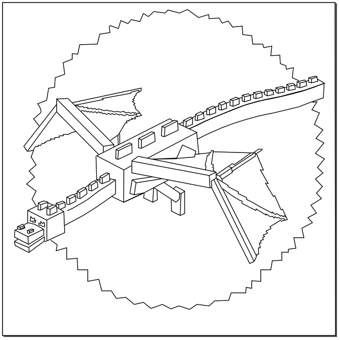678x678 Printable Minecraft Ender Dragon Coloring Pages. Minecraft