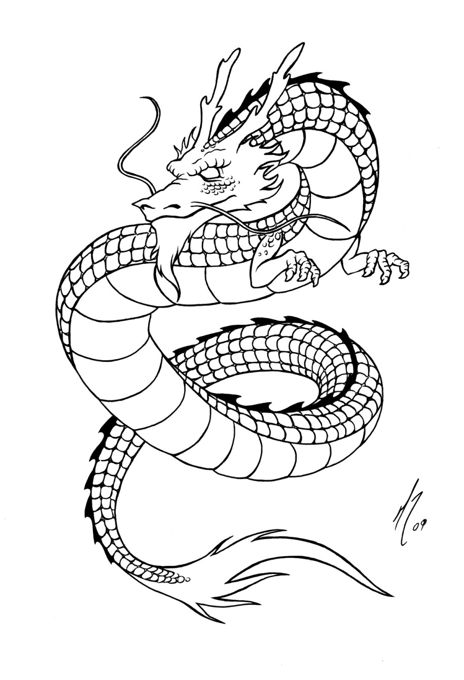 915x1340 Strong Chinese Dragon Coloring Pages Minecraft Bike For Kids