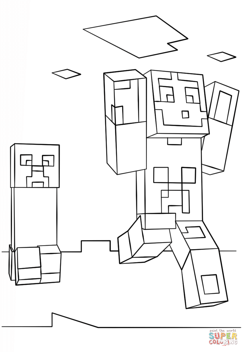 824x1186 Minecraft Creeper Coloring Pages Kids