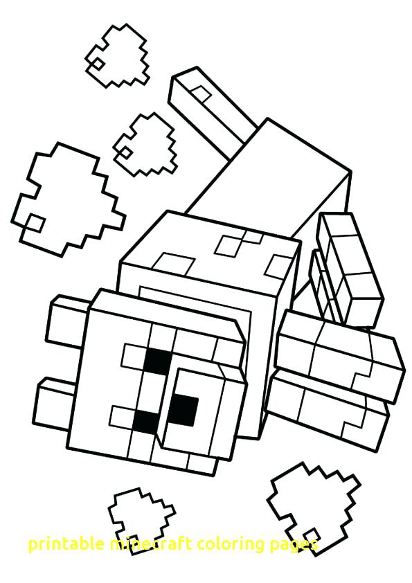 595x842 Minecraft Ghast Colouring Pages Printable Coloring With 4 Video