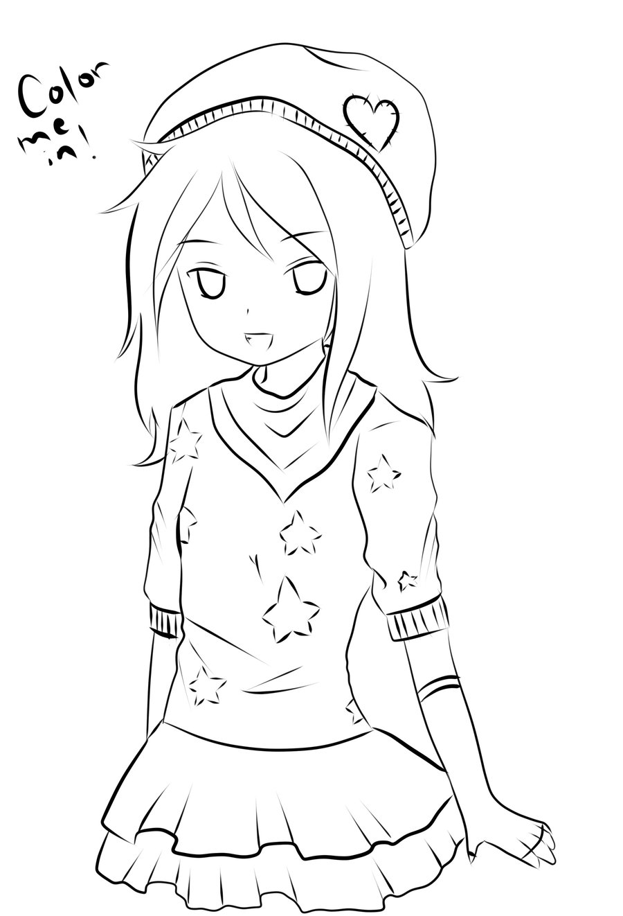 900x1322 Anime Girls Coloring Pages