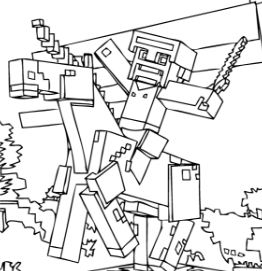 262x271 Minecraft Coloring Pages