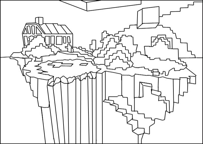 700x499 Minecraft House Coloring Sheets