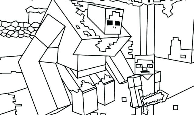 640x380 Color Pages Sword Coloring Pages With Printable Minecraft Steve