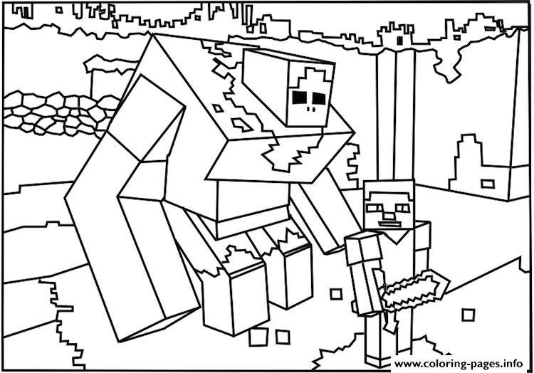 750x524 Minecraft Iron Golem Coloring Pages