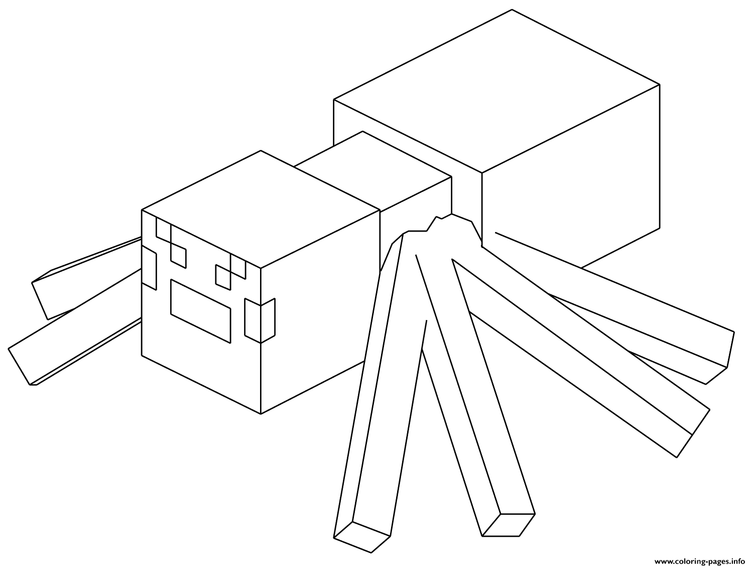 1500x1131 Minecraft Spider Coloring Pages Printable