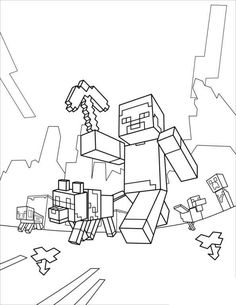 236x305 Fight All The Mobs Coloring Page On Minecraft Video Game. More