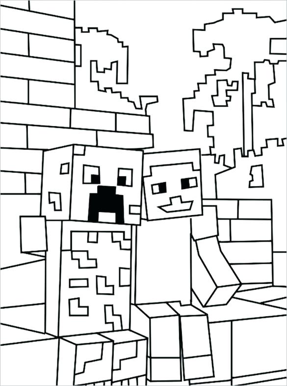 585x786 Minecraft Mutant Creeper Coloring Pages Printable Coloring