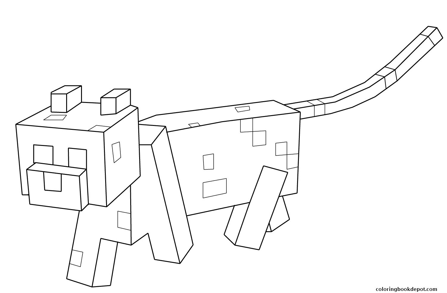 1500x982 Minecraft Ocelot Coloring Pages