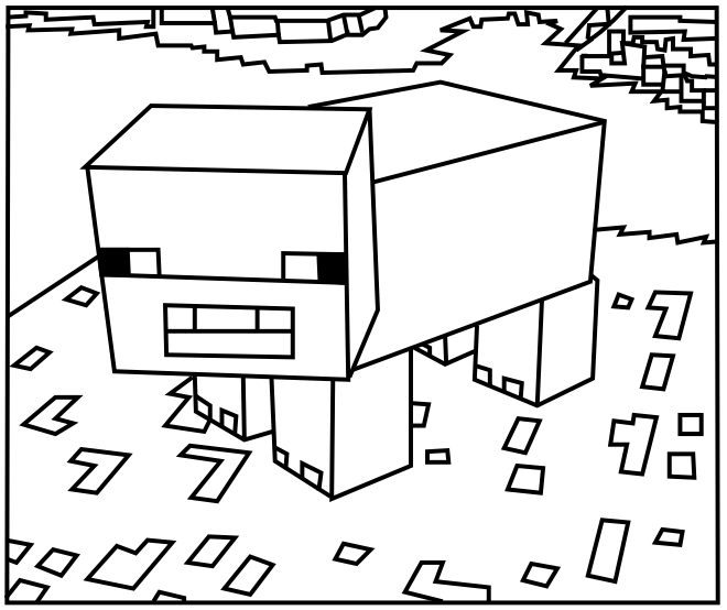 660x554 Printable Minecraft Pig Coloring Pages. Coloring Kids