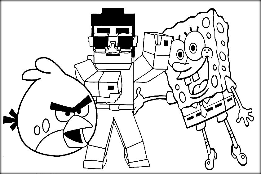 842x563 Best Cartoon And Games Minecraft Coloring Pages Free 299 Printable