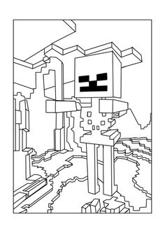 236x333 A Minecraft Skeleton Coloring Page Livro Colorir