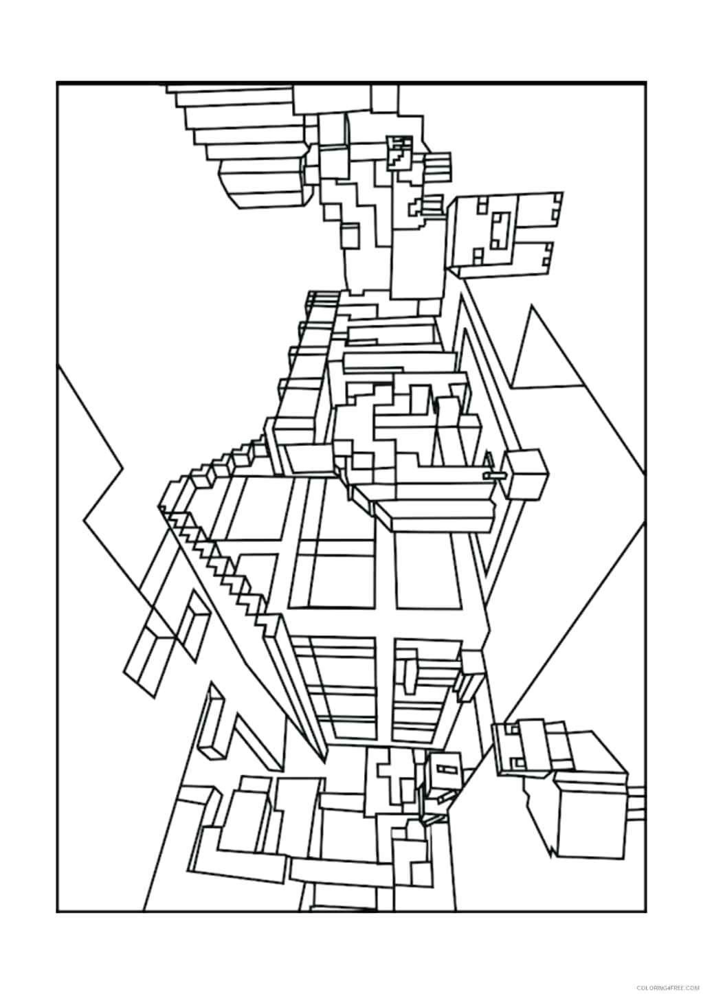 1023x1447 Printable Printable Minecraft Skeleton Drawn Coloring Page 4