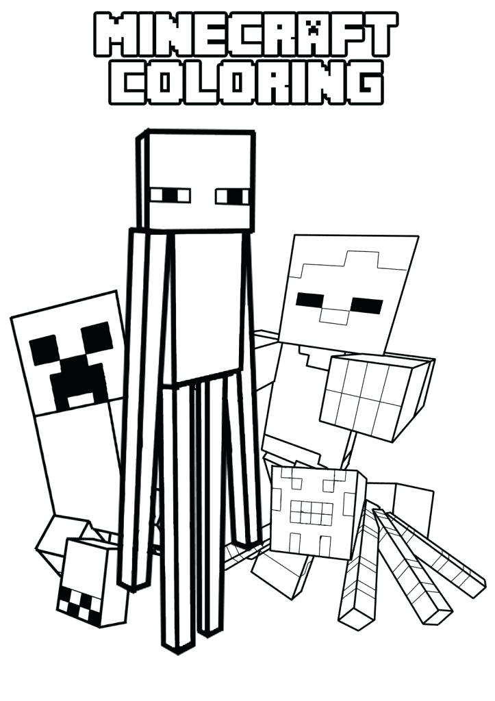 723x1024 Minecraft Printable Coloring Pages