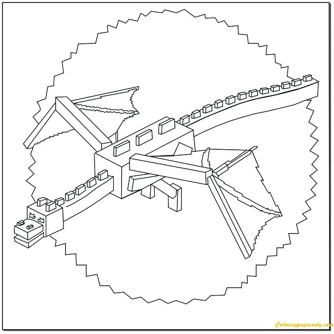 678x678 Brilliant Extraordinary Minecraft Spider Coloring Pages Kids