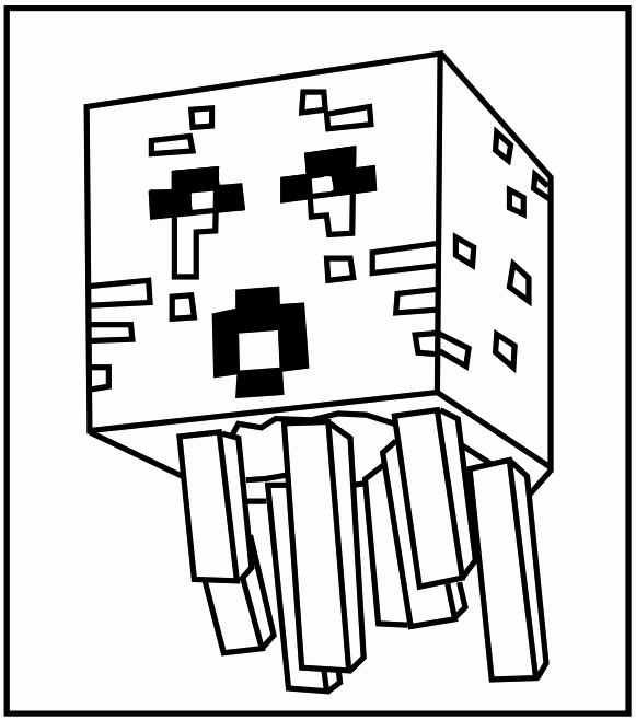 581x658 Drawing Inspired By Minecraft 1 Minecraft Spider Coloring Page