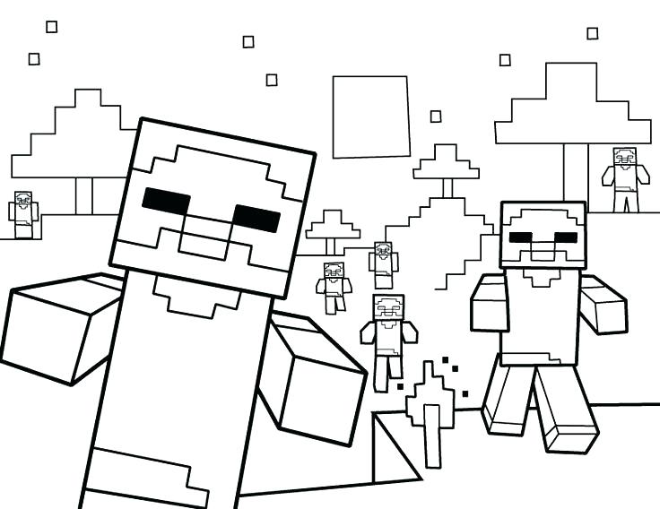 736x568 Free Minecraft Coloring Pages