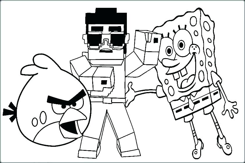 842x563 Minecraft Coloring Pages To Print