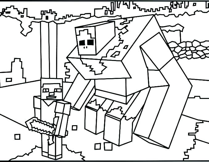 678x524 Minecraft Steve Coloring Pages To Print