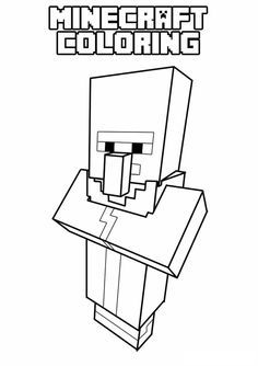 236x334 Minecraft Villager Coloring Page