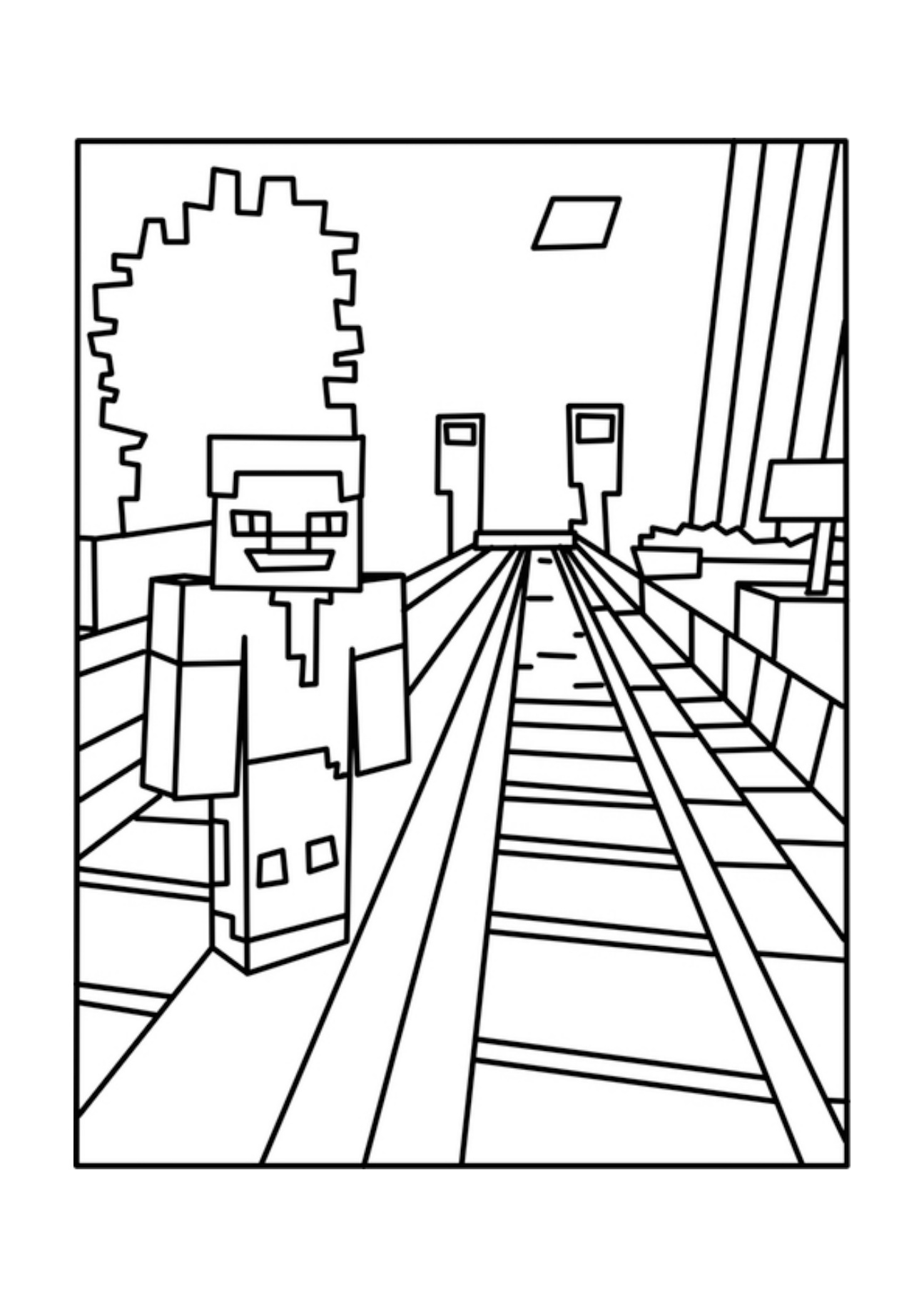 1295x1832 Printable Coloring Pages Of Minecraft 353287