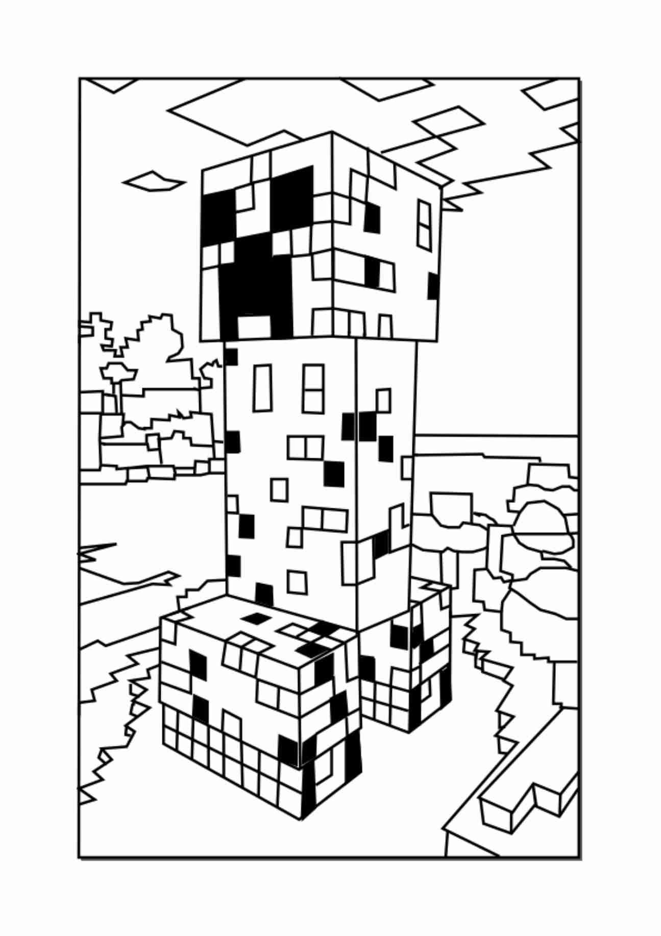 1295x1832 World Minecraft Coloring Pages Free Printable Bright Page Olegratiy