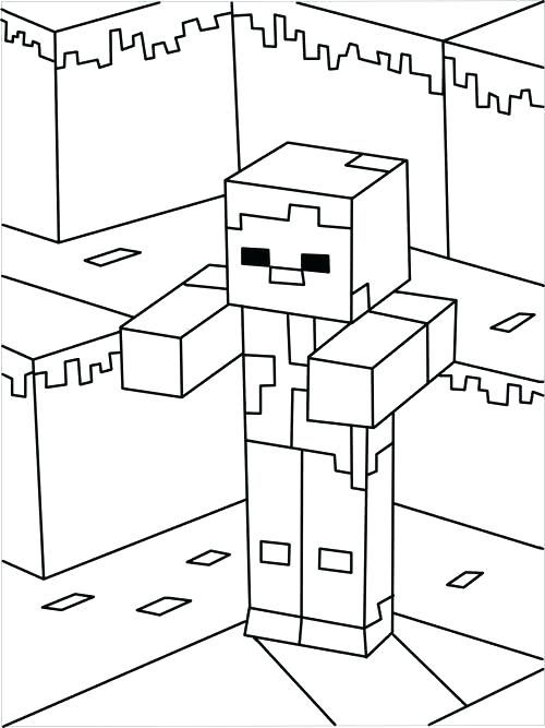 500x667 Minecraft Para Colorear Para Printable Zombie Coloring Page En